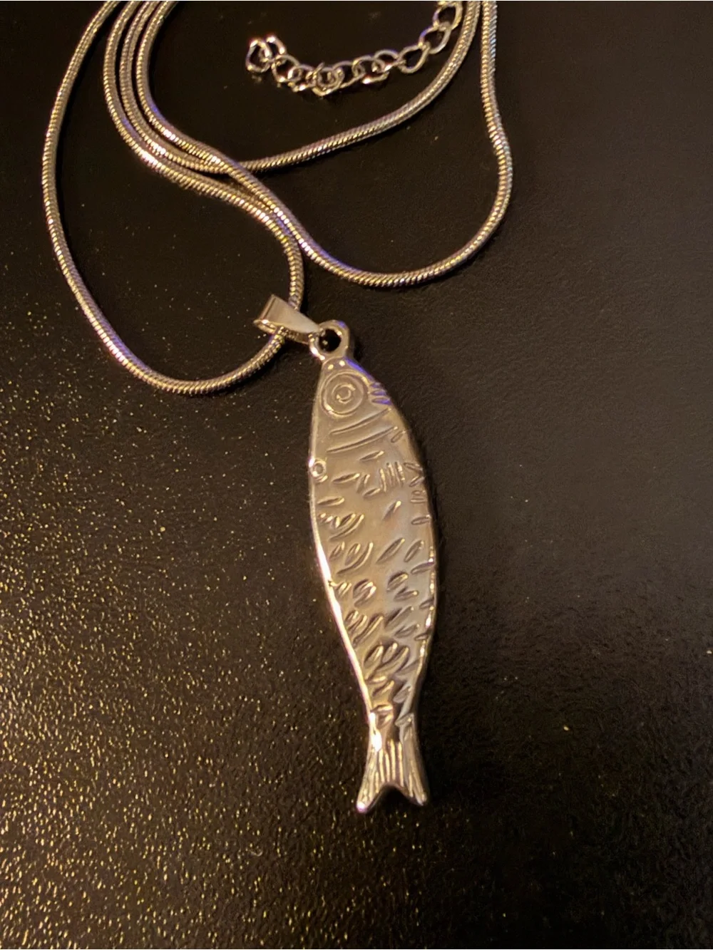 Silver Fish Pendant Necklace